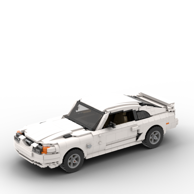 Big White LEGO Car MOC of a Ford Mustang mk4