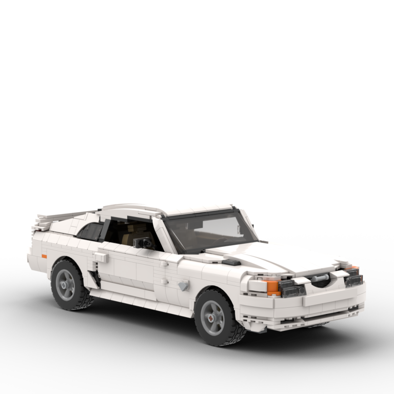 Big White LEGO Car MOC of a Ford Mustang mk4