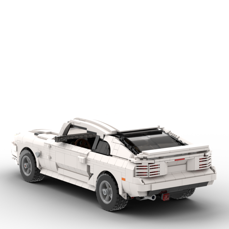 Big White LEGO Car MOC of a Ford Mustang mk4