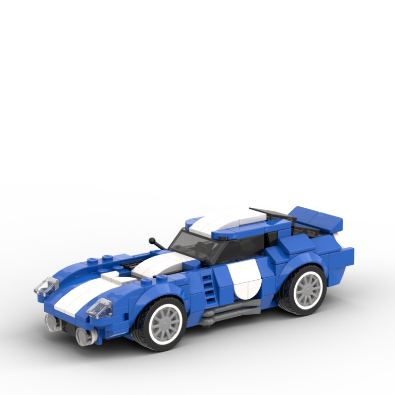 Blue LEGO Race Car of a 1964 Shelby Cobra Daytona