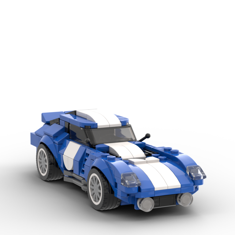 Blue LEGO Race Car of a 1964 Shelby Cobra Daytona