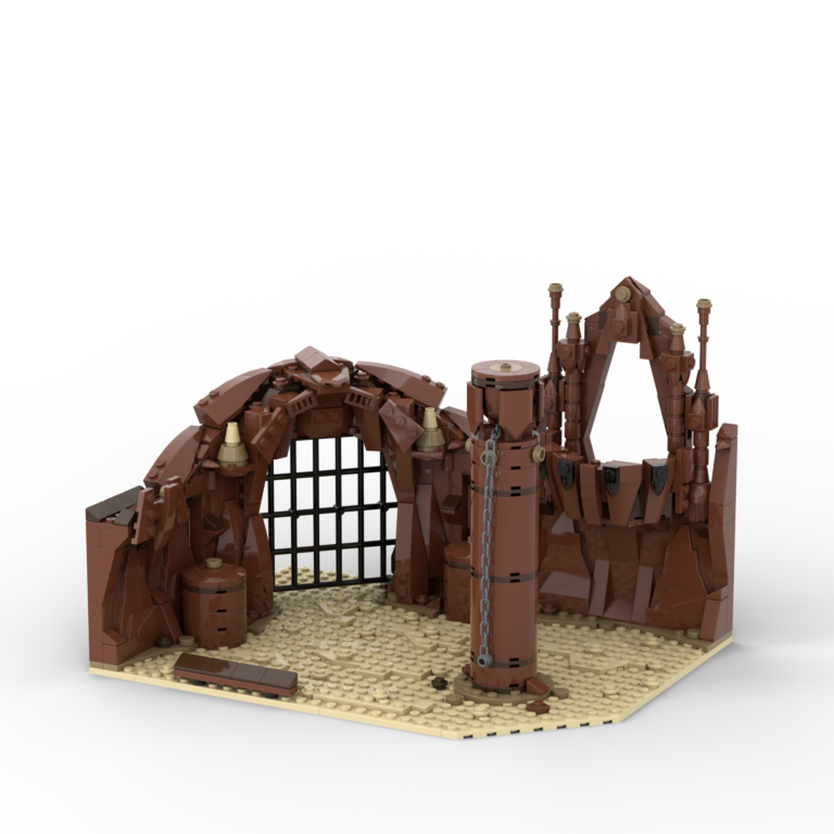 LEGO Star Wars diorama of the geonosis arena from the Attack of the Clones