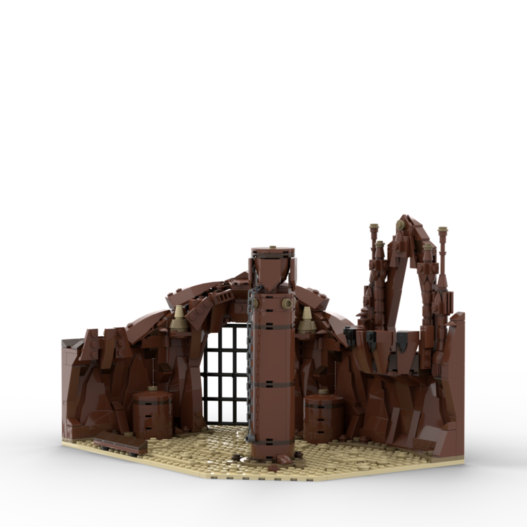 LEGO Star Wars diorama of the geonosis arena from the Attack of the Clones
