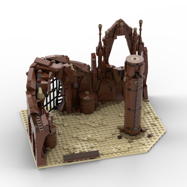 LEGO Star Wars diorama of the geonosis arena from the Attack of the Clones