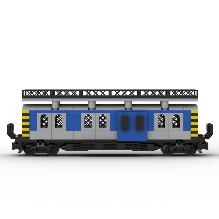 Blue and Gray LEGO Passenger Train Car