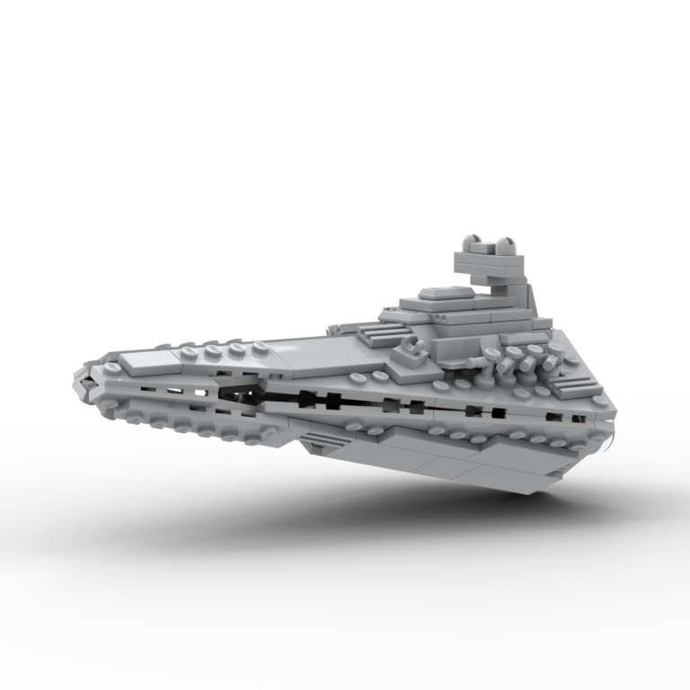 LEGO Star Wars Ship MOC of a gray Imperial Star Destroyer at a miniature scale