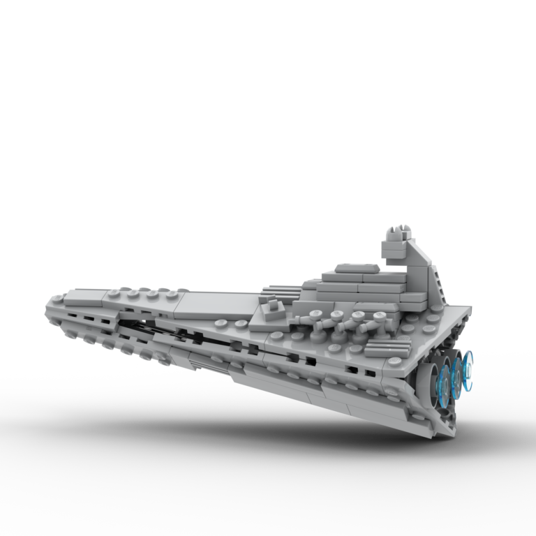 LEGO Star Wars Ship MOC of a gray Imperial Star Destroyer at a miniature scale